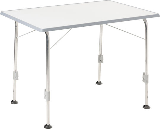 Dukdalf Table Aluminum for Camping Foldable 100x68x10cm White