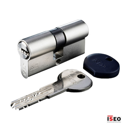 ISEO Lock Cylinder Security R7 80mm (30-50) with 5 Keys Silver