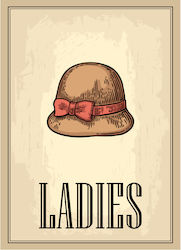 Sign "LADIES" - Beige