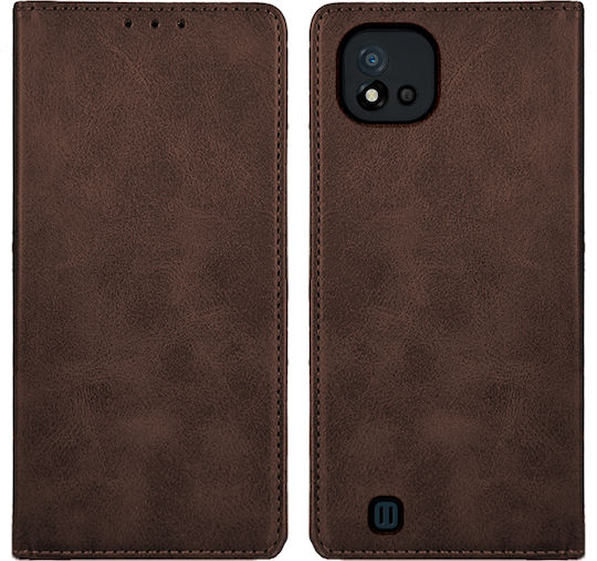 Sonique Vintage Wallet Δερματίνης Καφέ (Realme C11 2021)