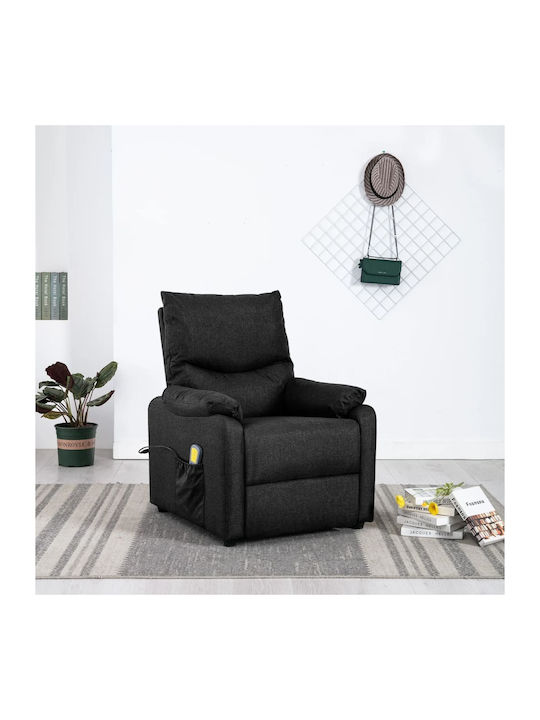 Πολυθρόνα Relax Massage με Υποπόδιο Μαύρη 71x92x96.5cm