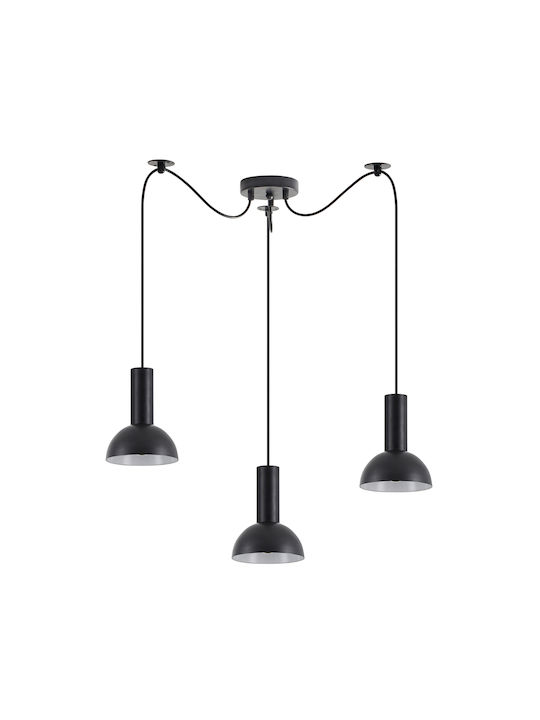 Home Lighting Pendant Lamp 3xE27 Black