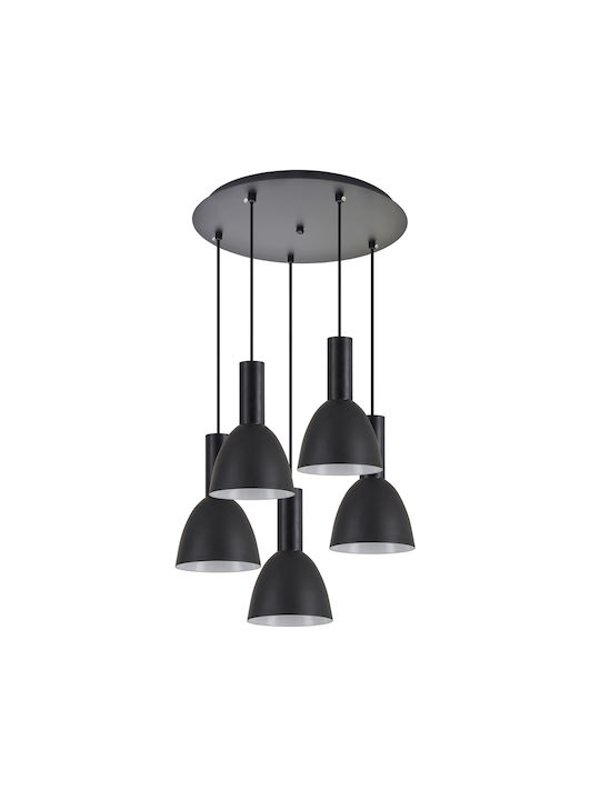 Home Lighting Pendant Chandelier 5xE27 Black