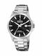 Festina Herrenuhr 41mm Batterie mit Silber Metallarmband