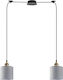 Home Lighting Pendant Light Two-Light for Socket E27 Gray