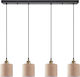 Home Lighting Pendant Suspension Rail for 4 Bulbs E27 Beige