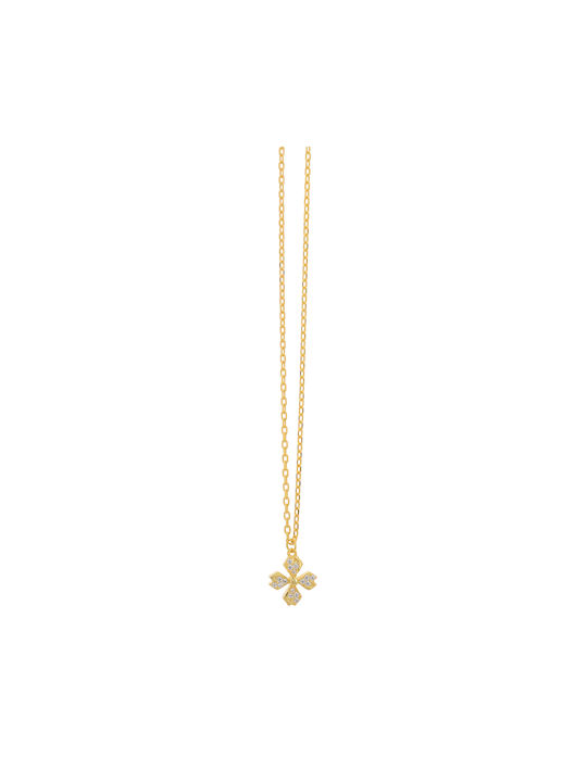 Prince Silvero Women's Cross from Gold Plated Silver with Chain