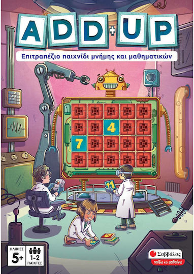 Board Game Add Up for 1-2 Players 5+ Years Old Savvalas