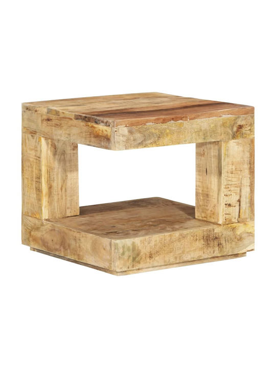 Square Solid Wood Side Table Natural L45xW45xH40cm 338007