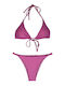 Modern Ocean Bikini Set Triangle Top & Slip Bottom Purple