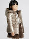 Kids' Quilted Jacket Short with Hood Gold Ecofriends