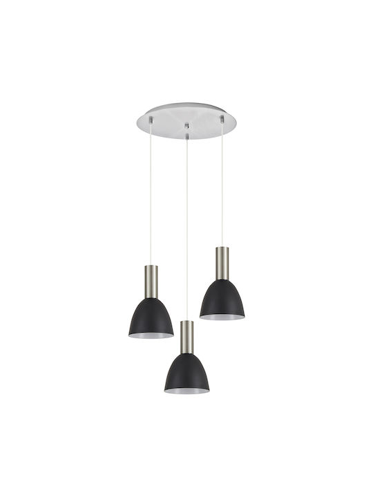 Home Lighting Lustră Trei lumini Bell pentru soclu E27 Argint