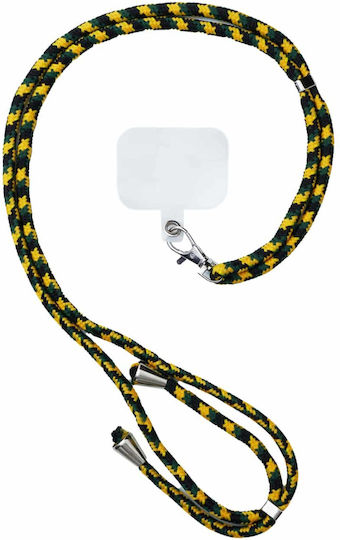 Hurtel Stylish Λουράκι Λαιμού για Κινητά Μαύρο/Κίτρινο