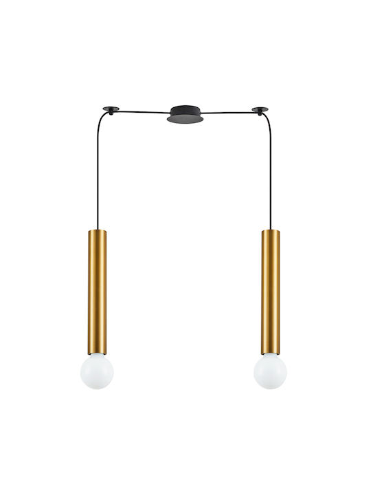 Home Lighting Pendant Lamp 2xE27 Gold