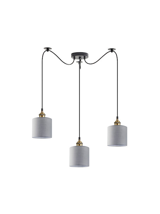 Home Lighting Pendant Lamp 3xE27 Gray