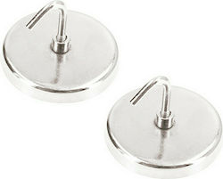 Ferrestock Metallic Hanger Kitchen Hook with Magnet Silver 2pcs S6501197