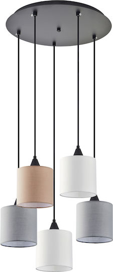 Home Lighting Κρεμαστό Φωτιστικό Πολύχρωμο για 5 Λαμπτήρες E27 40x10x300εκ.
