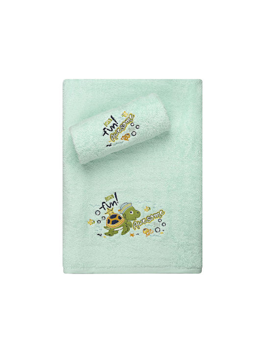 Beauty Home Set Babyhandtücher 2 Stück Türkis Fun Awesome