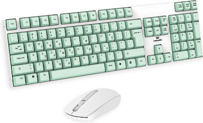 Leewello YPX-035 Wireless Keyboard & Mouse Set Greek Green