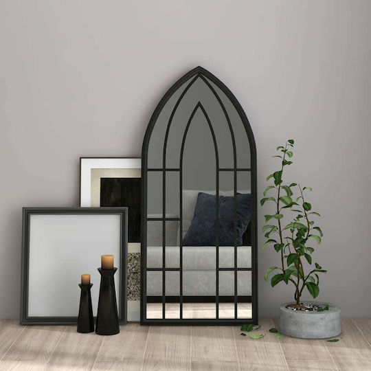 vidaXL Wall Mirror with Black Metallic Frame 100x45cm 1pcs