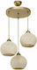 Pakketo PWL-1121 Pendant Light Three-Light for Socket E27 Beige