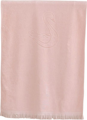 Nima Swan Πετσέτα Θαλάσσης με Κρόσσια Ροζ 140x70εκ.