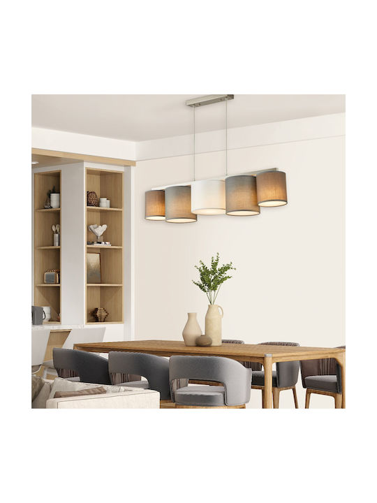 Home Lighting Adjustable Pendant Light Multicolour Rail for 5 Bulbs E27 88x27x22cm