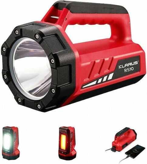 Klarus Lumină de lucru și de sit, cu baterie Proiector de Mână LED IPX6 Lanterne cu blițuri cu Luminozitate Maximă 800lm Roșu