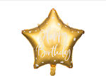 Foil balloon Happy Birthday Gold, 40cm