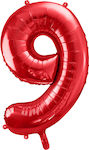 Μπαλόνι Foil Νούμερο 9 Κόκκινο. 86 εκ.
