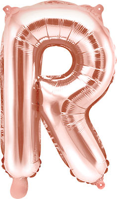 Letter R Foil Balloon Pink Gold Foil, 35cm, 1 pc.