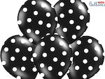 Balloons black polka dots 30cm 6pcs.