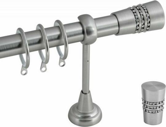 Frans Сгъваемо Металик Корниз A7 Φ25мм 140-250cm Nickel Matt Strass