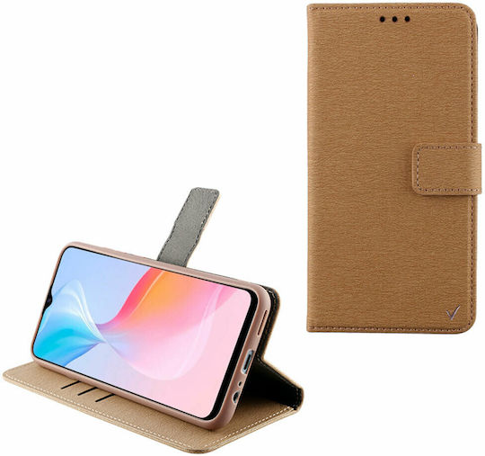 Volte-Tel Allure Magnet Brieftasche Synthetisches Leder Gold (Vivo Y76 5G)