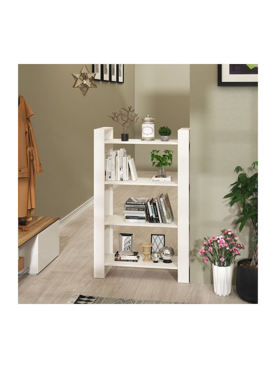 Bibliotecă Albă 80x35x125 cm