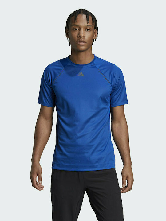 Adidas Hiit Spin Bărbați T-shirt Sportiv cu Mânecă Scurtă albastru regal