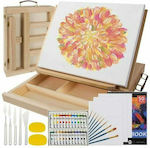 Colouring Set in Case Wooden 34x26cm 46pcs