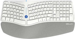 Delux Ergonomic GM901D Fără fir Bluetooth Doar tastatura UK Alb