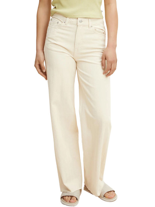 Tom Tailor Women's Jean Trousers in Wide Line Beige