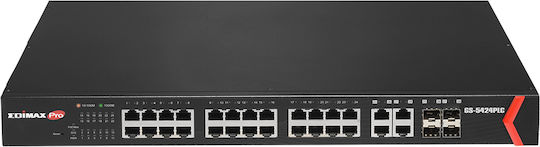 Edimax GS-5424PLC V2 Unmanaged L2 PoE+ Switch with 24 Gigabit (1Gbps) Ethernet Ports and 4 SFP Ports