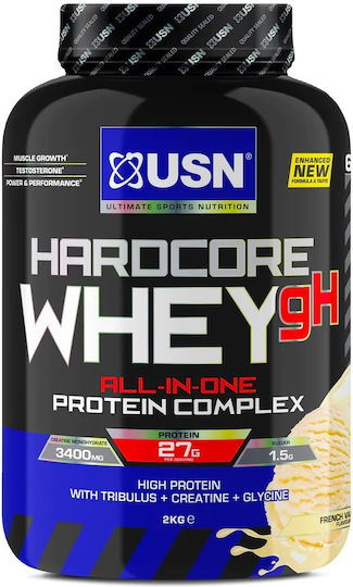 USN Hardcore Whey GH Πρωτεΐνη Ορού Γάλακτος με Κρεατίνη & Γεύση French Vanilla 2kg