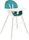 Kikka Boo Nutri Steel Highchair 2 in 1 with Metal Frame & Leatherette Seat Petrol Green