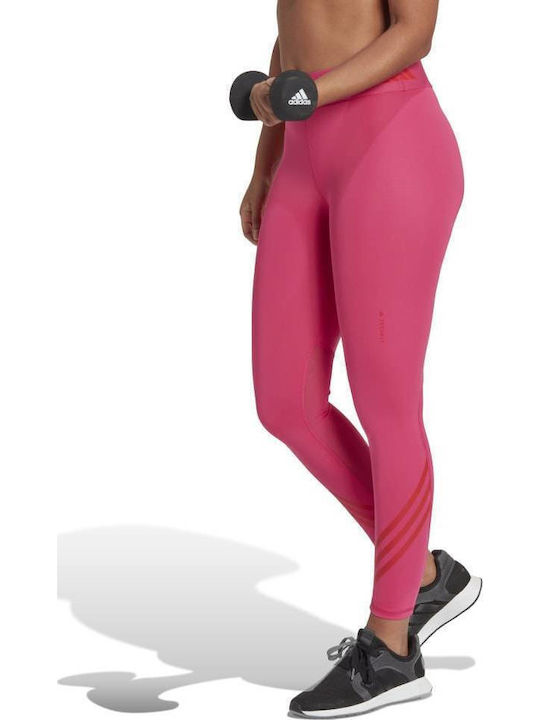 Techfit 3-Streifen Training Damen Gekürztes Leggings Formendefinition Team Real Magenta