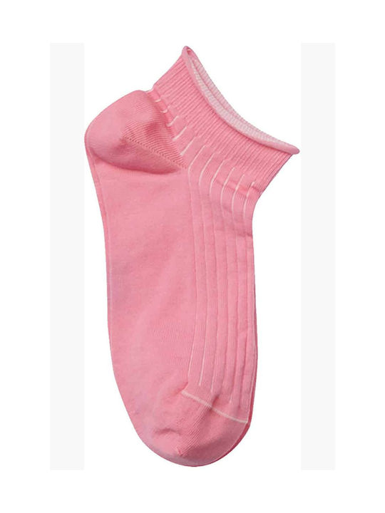 ME-WE Women's Solid Color Socks Pink 2Pack