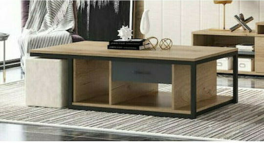 Rechteckiger Zentral Kaffeetisch Nr 18 Holz mit Schubladen Melde M119xLänge67xHöhe38cm