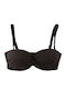 Strapless Bikini Top E Cup με Ενίσχυση Μαύρο