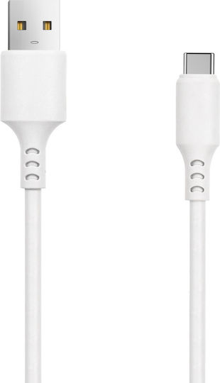 Setty USB 2.0 Cable USB-C male - USB-A Λευκό 1m GSM109586