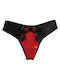 WOMEN'S BRAZIL BRIEFS WITH LACE FONTANA DI VITA 921 401-25 - BLACK-RED