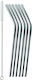 Ghidini Straws Metal Silver with Brush 6pcs