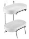 Ladelle Porcelain Dessert Tower Stand with 2 Tiers Serve & Share White 24.3x17.2x28.6cm